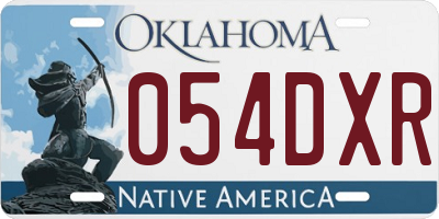 OK license plate 054DXR