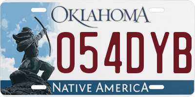 OK license plate 054DYB