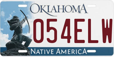 OK license plate 054ELW
