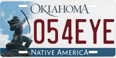 OK license plate 054EYE