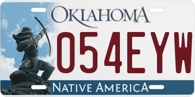 OK license plate 054EYW