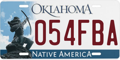 OK license plate 054FBA