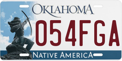 OK license plate 054FGA