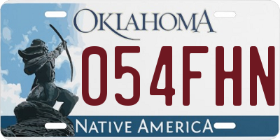 OK license plate 054FHN