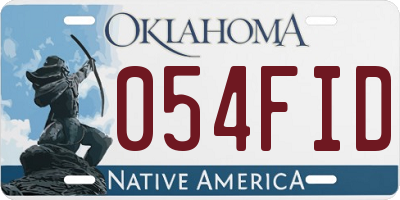 OK license plate 054FID