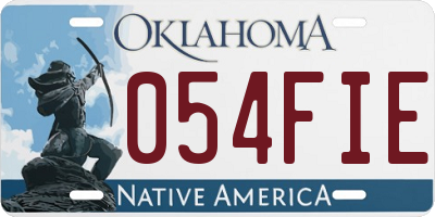 OK license plate 054FIE
