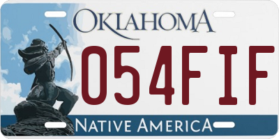 OK license plate 054FIF