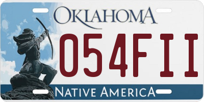 OK license plate 054FII