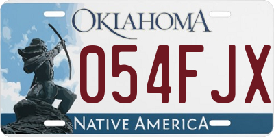 OK license plate 054FJX