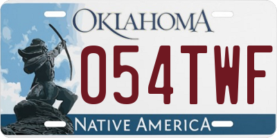 OK license plate 054TWF