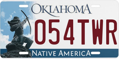 OK license plate 054TWR