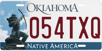 OK license plate 054TXQ
