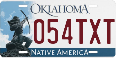 OK license plate 054TXT