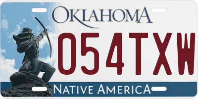OK license plate 054TXW