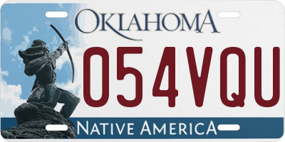 OK license plate 054VQU
