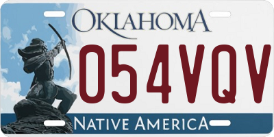 OK license plate 054VQV