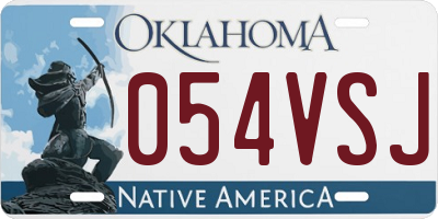 OK license plate 054VSJ
