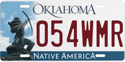 OK license plate 054WMR