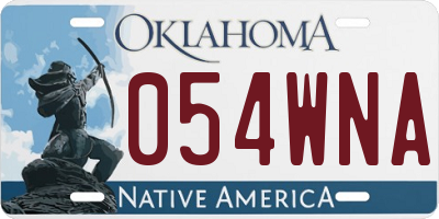 OK license plate 054WNA