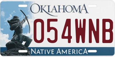 OK license plate 054WNB