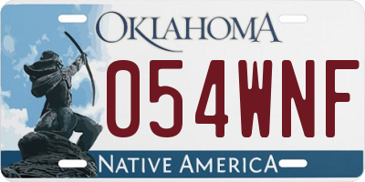 OK license plate 054WNF