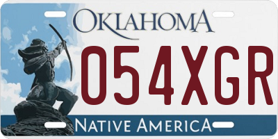 OK license plate 054XGR