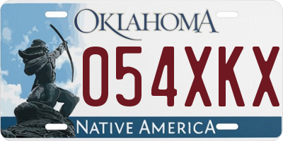 OK license plate 054XKX