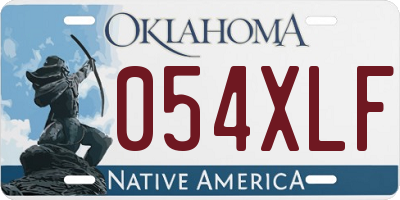 OK license plate 054XLF