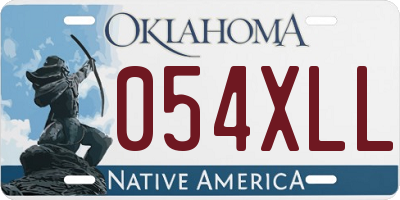 OK license plate 054XLL