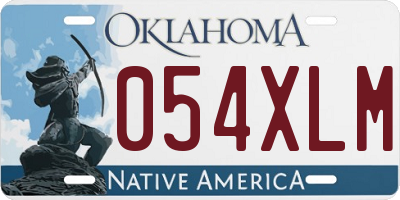 OK license plate 054XLM
