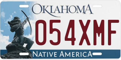 OK license plate 054XMF