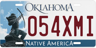 OK license plate 054XMI