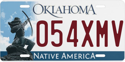 OK license plate 054XMV