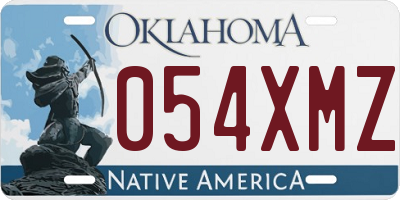 OK license plate 054XMZ