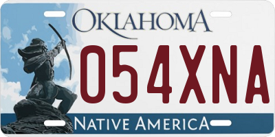 OK license plate 054XNA