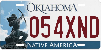 OK license plate 054XND