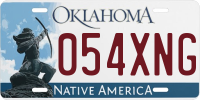 OK license plate 054XNG