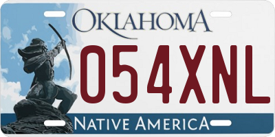 OK license plate 054XNL