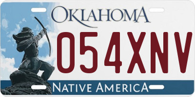 OK license plate 054XNV
