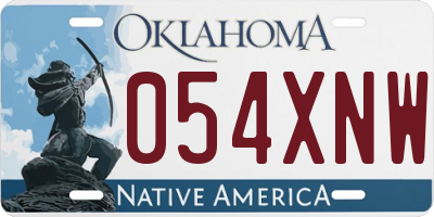 OK license plate 054XNW