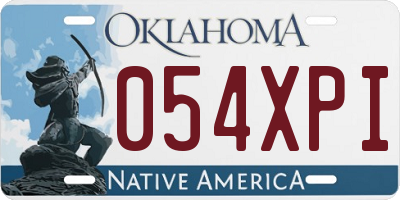 OK license plate 054XPI