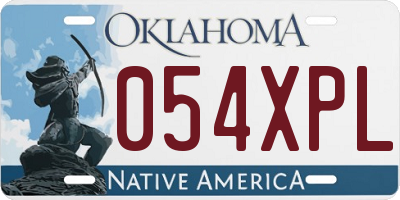 OK license plate 054XPL