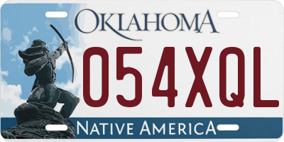 OK license plate 054XQL