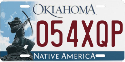 OK license plate 054XQP