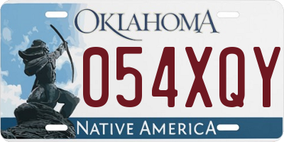 OK license plate 054XQY