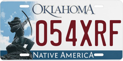OK license plate 054XRF