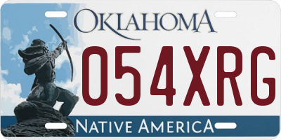 OK license plate 054XRG