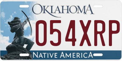 OK license plate 054XRP