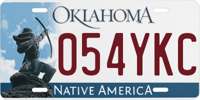 OK license plate 054YKC