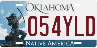 OK license plate 054YLD